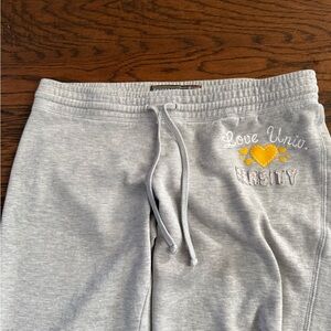 Women’s University Place Gray Joggers with Yellow Heart Accent Large